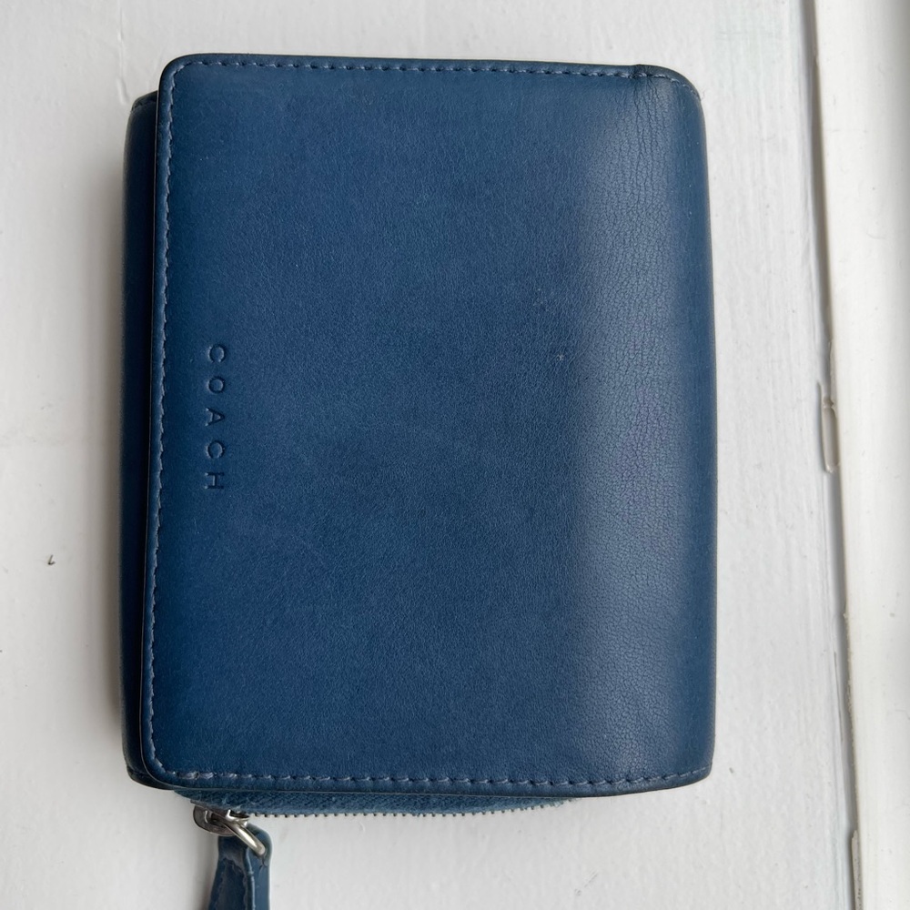 Coach Blue Leather Wallet